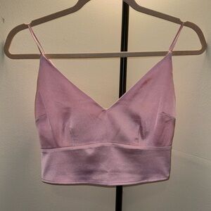 Abercrombie & Fitch - Satin Cropped Top - Pink - XS